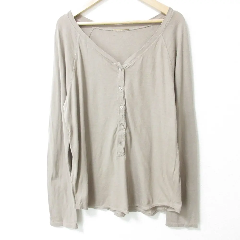 24AW MUSE de deuxieme classe ミューズドゥドゥーズィエムクラス ヘンリーネック ロングスリーブカットソー ベージュ