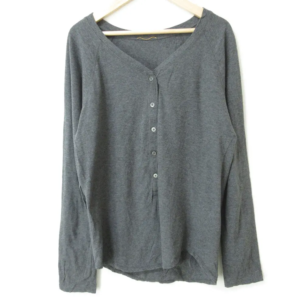24AW MUSE de deuxieme classe ミューズドゥドゥーズィエムクラス ヘンリーネック ロングスリーブ カットソー グレー
