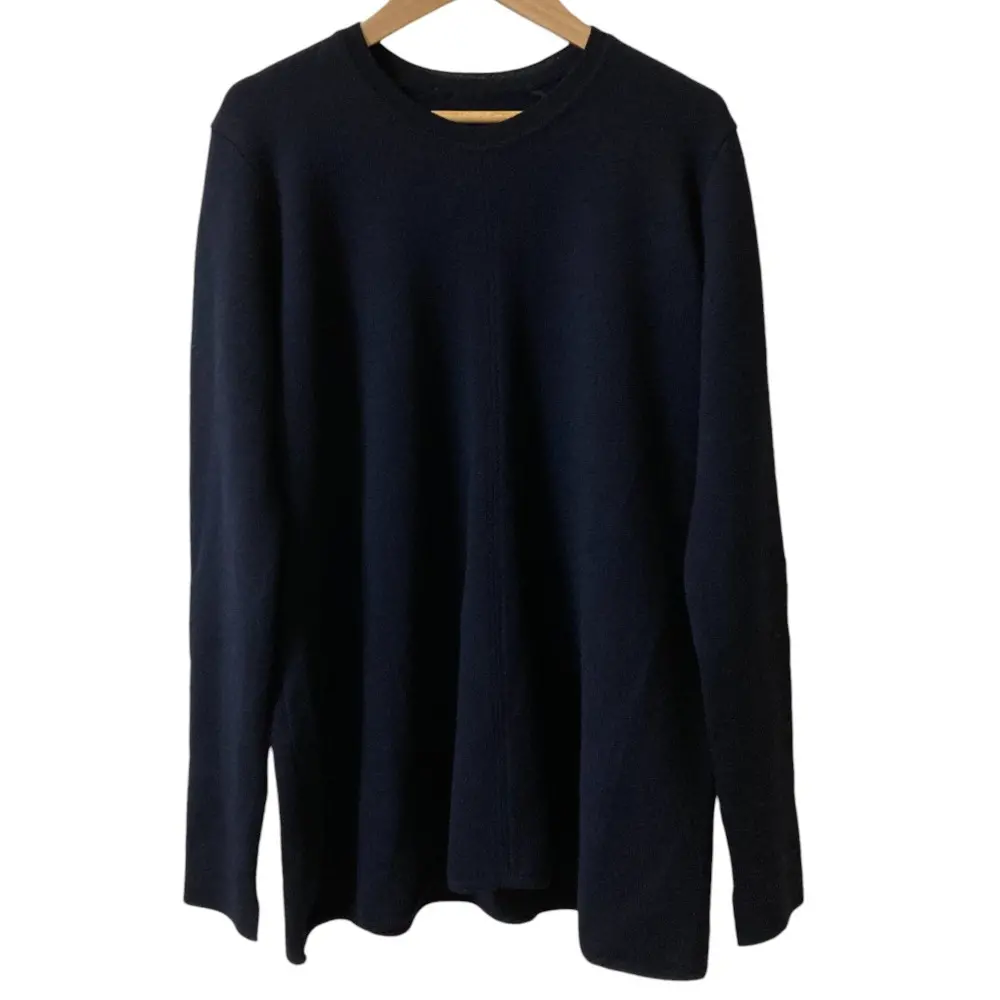 21AW MUSE de Deuxieme Classe ミューズドゥドゥーズィエムクラス スムースニットフレアプルオーバー カットソー ネイビー