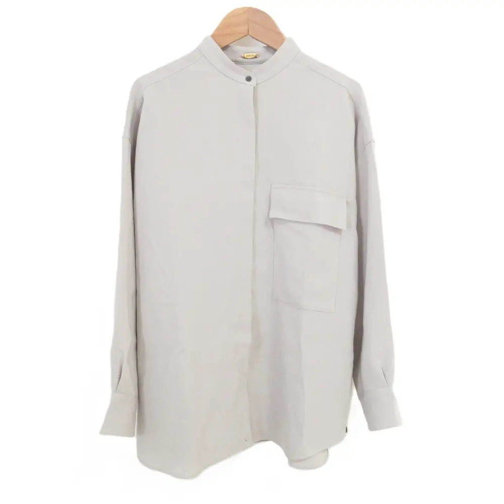 MUSE de Deuxieme Classe ミューズ ドゥーズィエムクラス ジョーゼット 2WAY ロングスリーブ シャツ ブラウス グレー