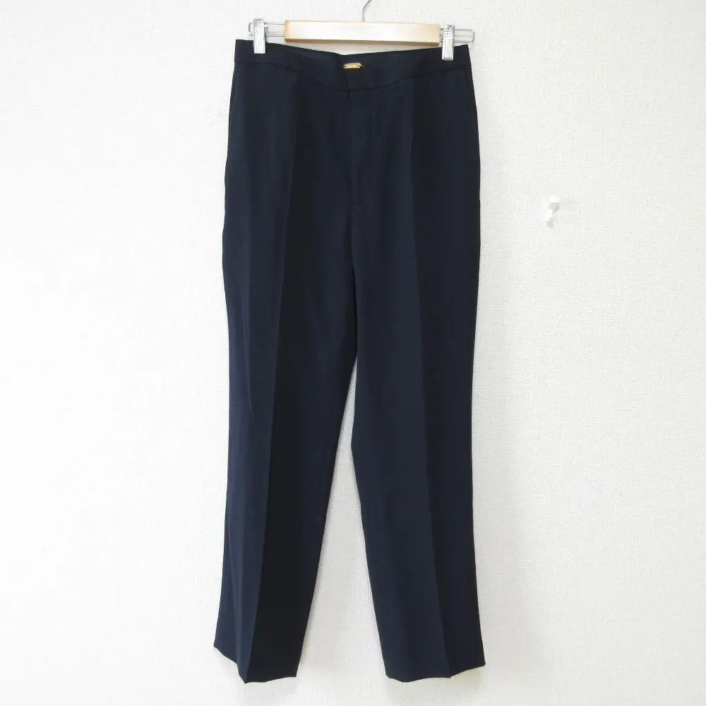 22SS MUSE de Deuxieme Classe ミューズドゥドゥーズィエムクラス EDEN クロップドパンツ スラックス 38 ネイビー