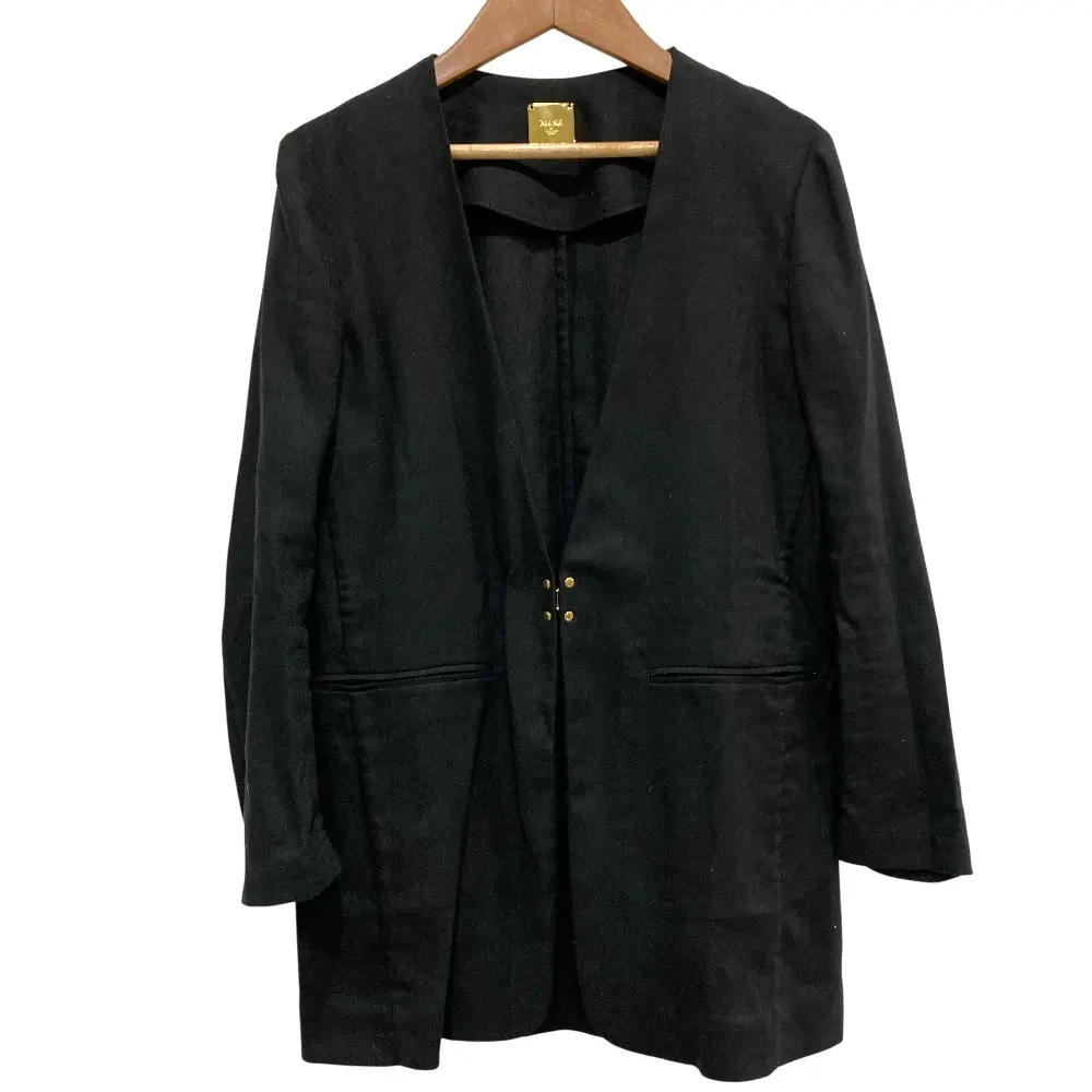 MUSE de Deuxieme Classe ミューズ ドゥーズィエムクラス ノーカラージャケット サイズ36 ブラック