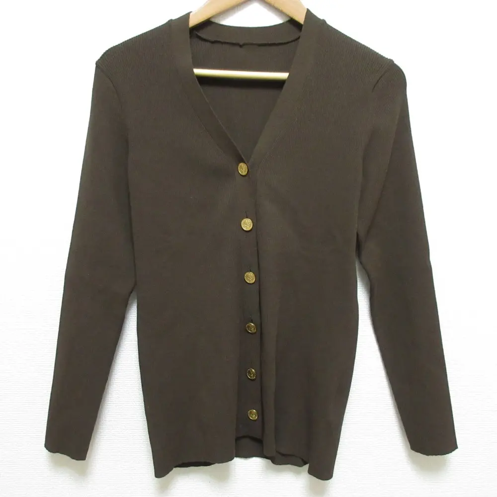 24AW MUSE de Deuxieme Classe ミューズドゥーズィエムクラス DINER RIB Vネックカーディガン ブラウン