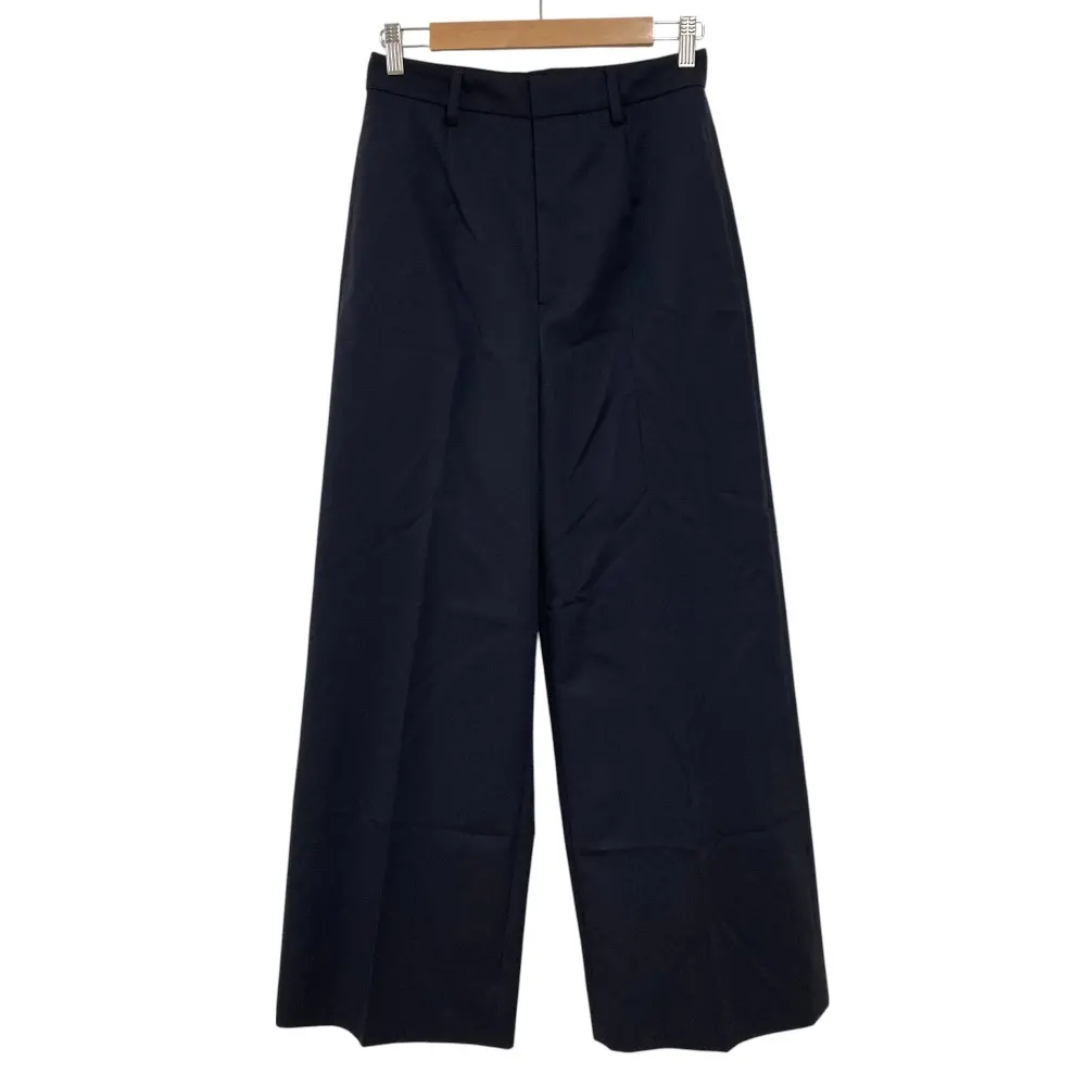 24SS MUSE de Deuxieme Classe ミューズ ドゥーズィエムクラス GABARDINE WIDE パンツ サイズ36 ネイビー