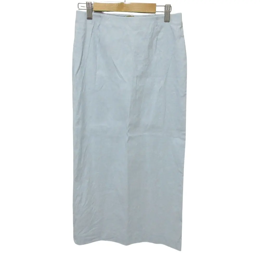 24SS ミューズドゥドゥーズィエムクラス stretch twill リネン イージーロングスカート 34 ライトブルー
