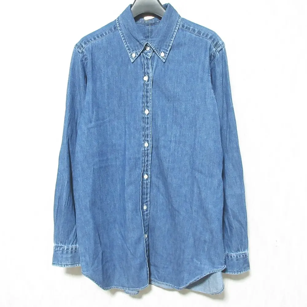 MUSE de Deuxieme Classe ミューズドゥーズィエムクラス DENIM BD ボタンダウン デニムシャツ ブラウス F ブルー