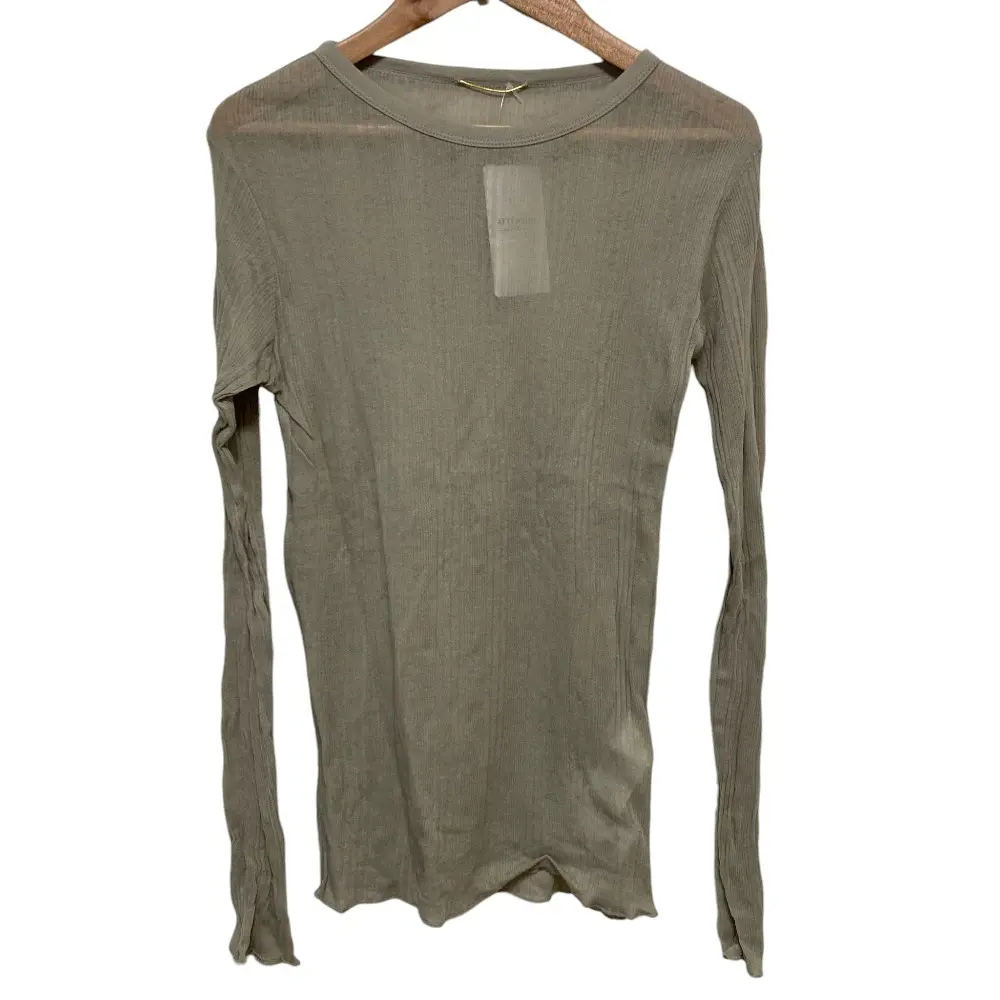 23SS MUSE de Deuxieme Classe ミューズ ドゥーズィエムクラス Dainty T ロングスリーブ シアーカットソー サイズF グリーン 