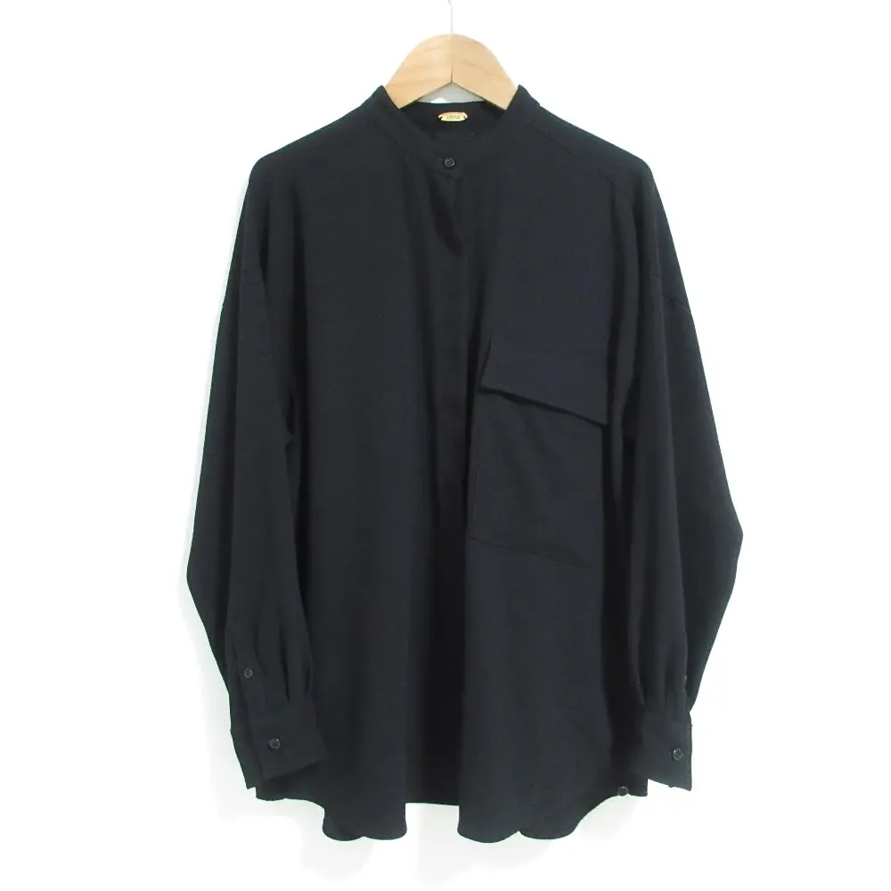 MUSE de Deuxieme Classe ミューズ ドゥーズィエムクラス ジョーゼット2way ブラウス 長袖 シャツ ブラック