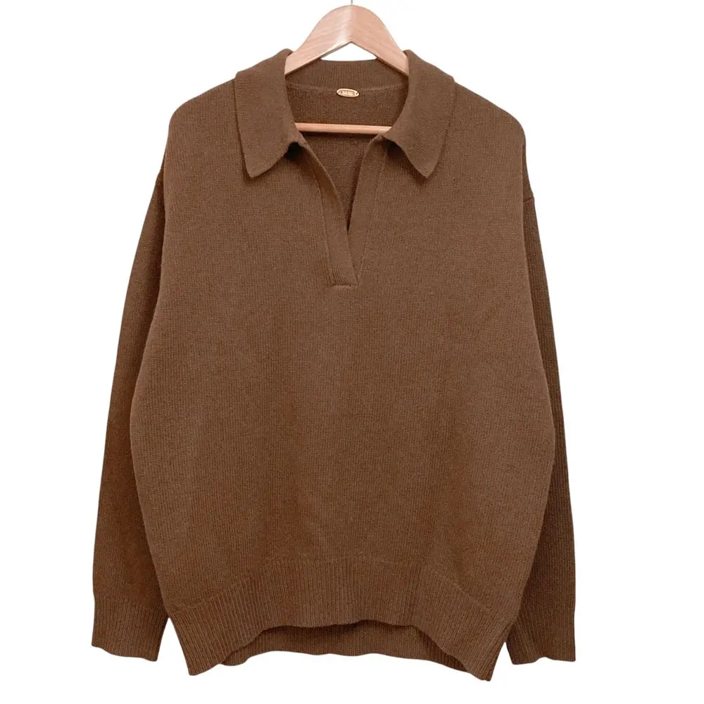 MUSE de Deuxieme Classe ミューズ ドゥーズィエムクラス Geelong ニットポロシャツ プルオーバー ブラウン