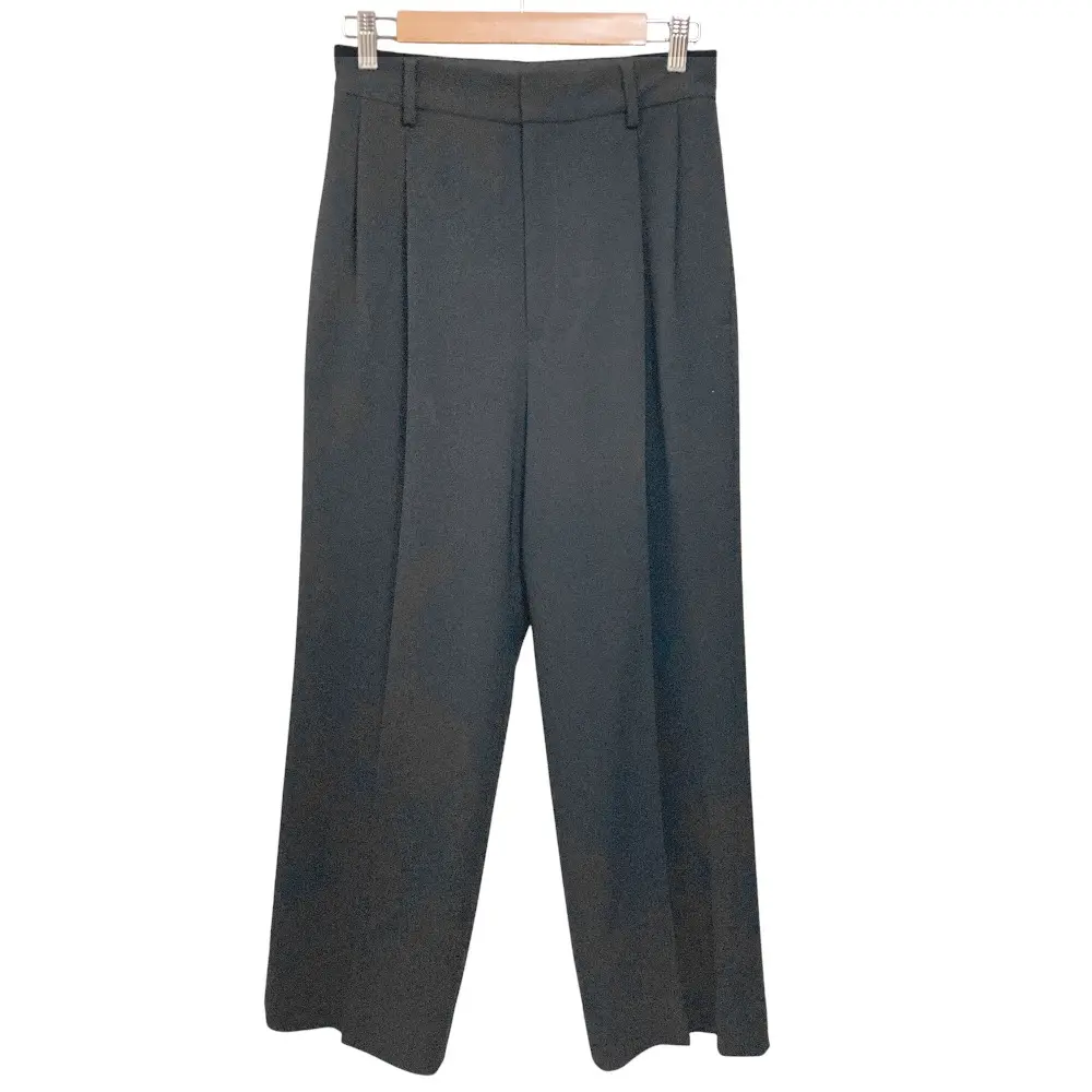 24SS MUSE de Deuxieme Classe ミューズドゥーズィエムクラス トリアセジョーゼット タックパンツ 24030500420010 36 ブラック