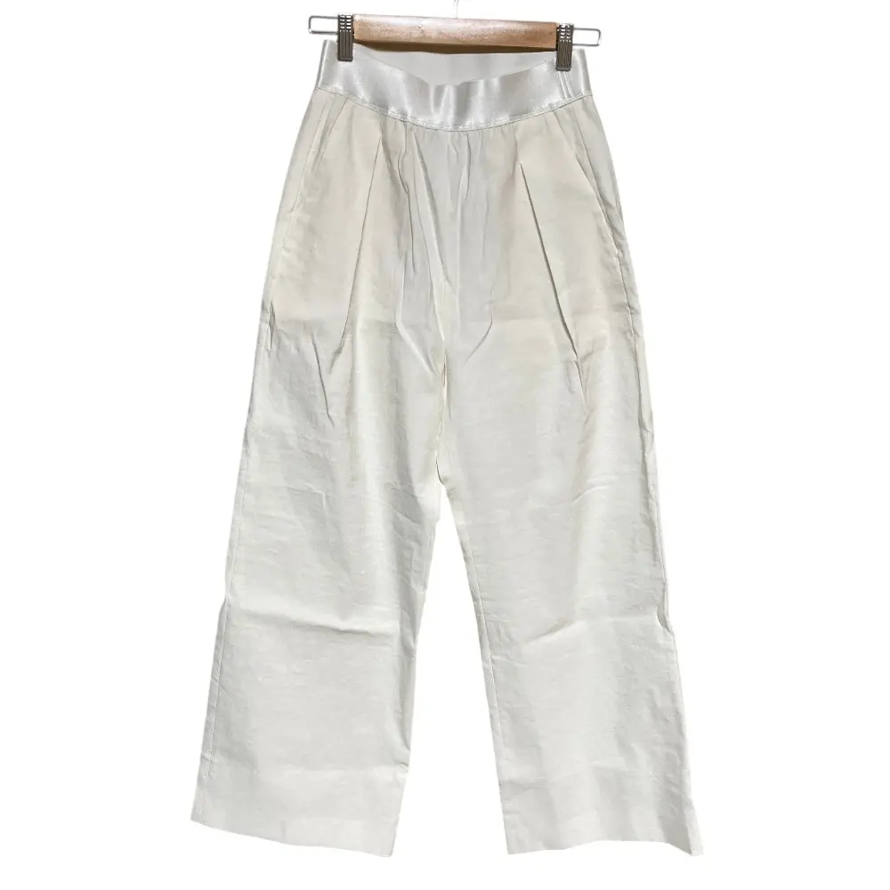 25SS MUSE de Deuxieme classe ミューズドゥドゥーズィーエムクラス ストレッチツイル タックパンツ 25030500419010 34 ホワイト