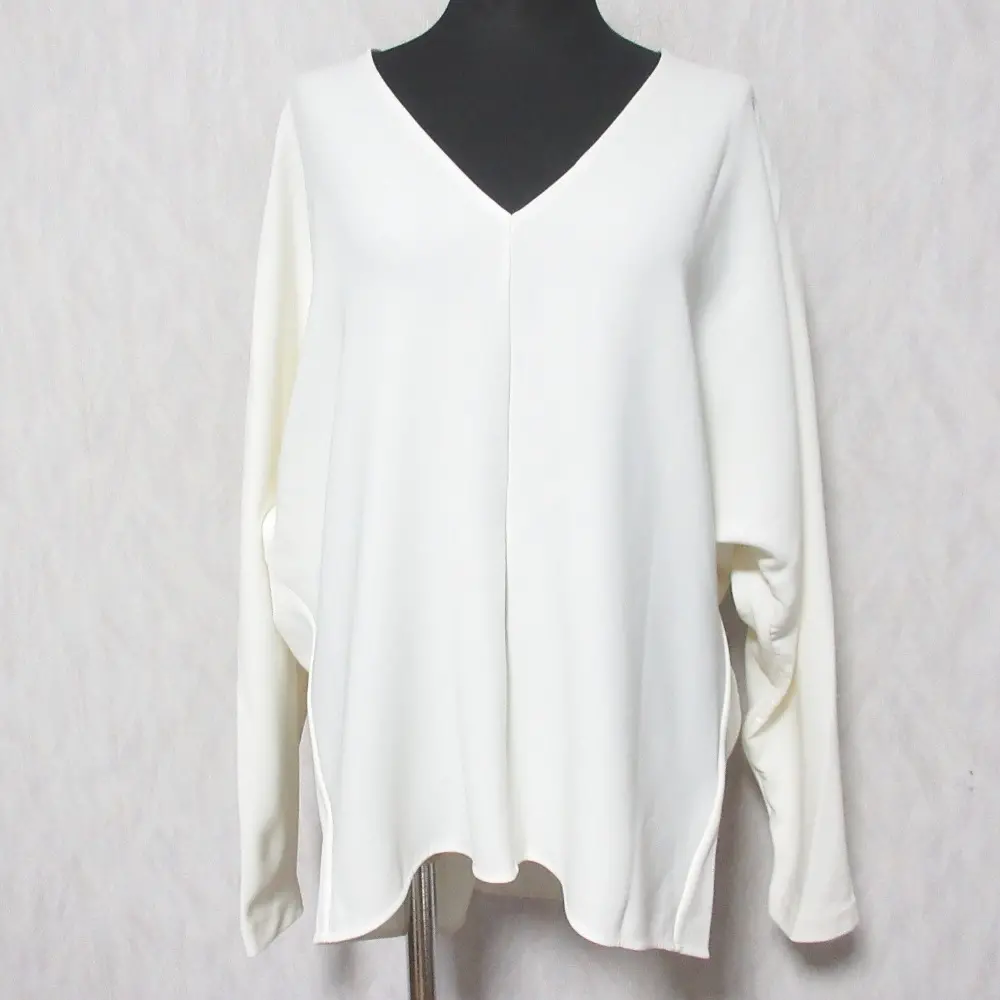 25SS MUSE ミューズ ドゥーズィエムクラス トリアセジョーゼット Vネック プルオーバー ブラウス 25051500402010 ホワイト