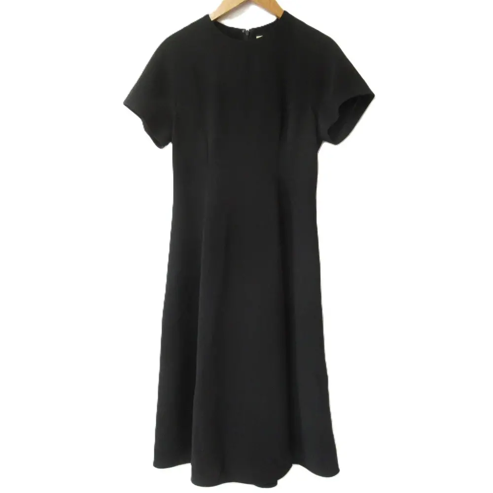MW TOKYO エムダブリュー TRIACETATE FRENCH-SLEEVE DRESS フレア ドレスワンピース MW17 FH013 サイズ36 ブラック