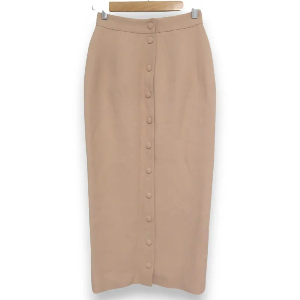 23SS N°21 ヌメロヴェントゥーノ フロントボタン ミモレ丈 タイトスカート サイズ38 ピンクベージュ