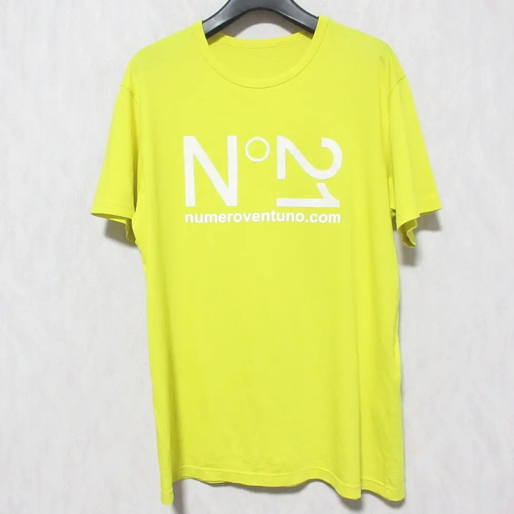N21 ヌメロヴェントゥーノ ロゴプリント 半袖 Tシャツ カットソー サイズ36 イエロー