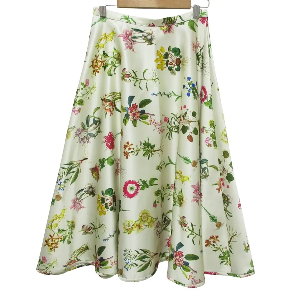 N°21 ヌメロヴェントゥーノ フローラルプリント サテン ロング フレアスカート 38 マルチカラー