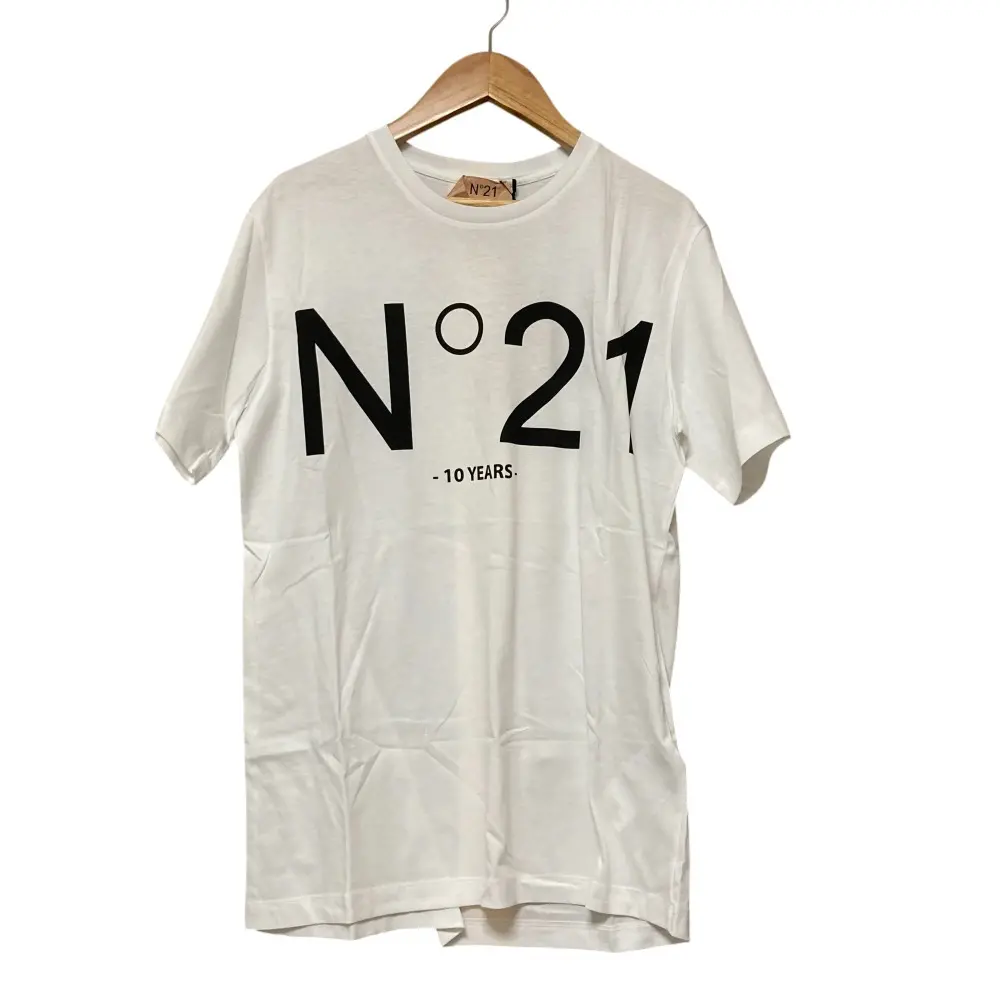 N°21 ヌメロヴェントゥーノ 10周年記念 限定 ロゴプリント ショートスリーブ Tシャツ カットソー XS ホワイト