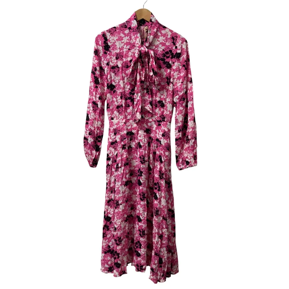 20SS N°21 ヌメロヴェントゥーノ フラワープリント ボウタイ ロング ワンピース サイズ40 ピンク