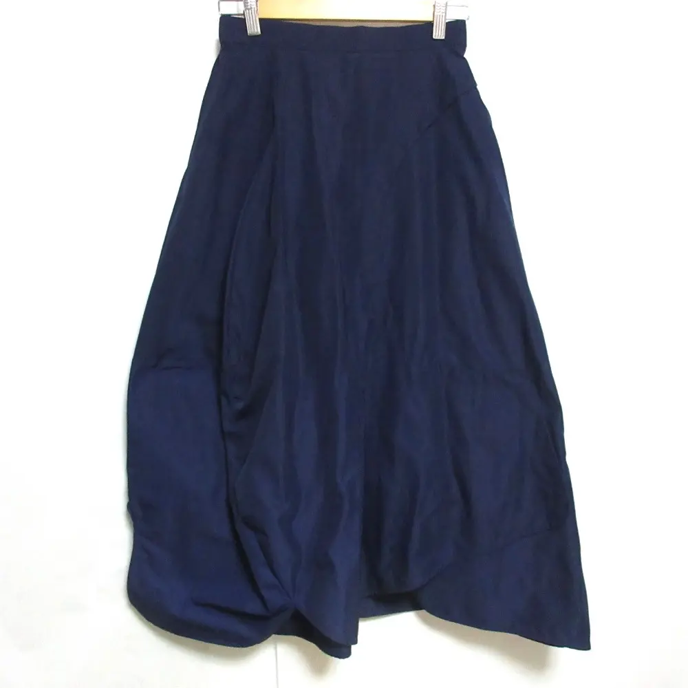23AW nagonstans ナゴンスタンス elastic panel skirt アシンメトリータック ロングスカート 470GA831-1000 M ネイビー