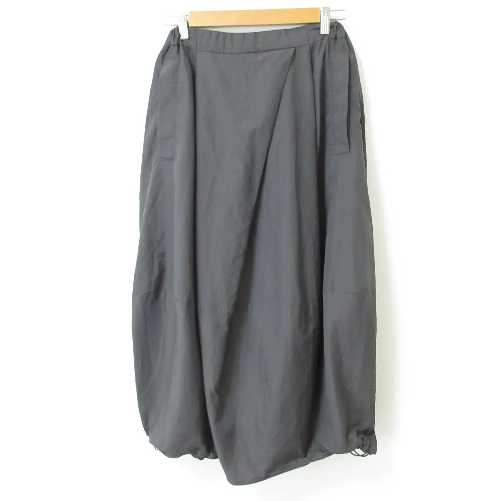 22SS nagonstans ナゴンスタンス MAT SHELL アシンメトリーフレアスカート サイズM グレー