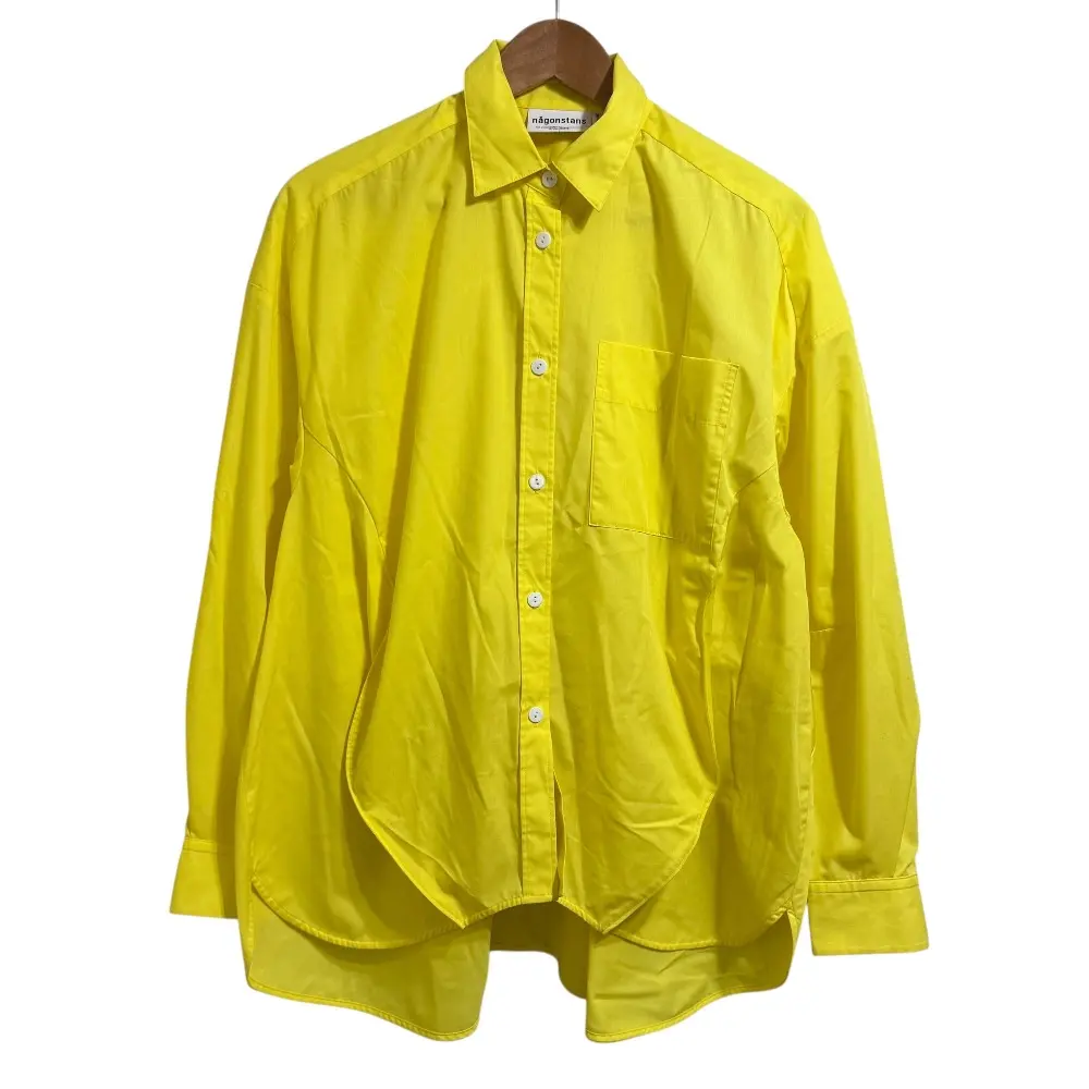 23AW nagonstans ナゴンスタンス egg drape shirt 長袖 オーバーサイズ ブラウス シャツ M イエロー