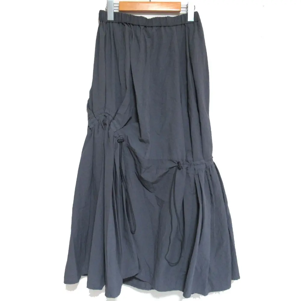 23SS nagonstans ナゴンスタンス asymmetry drawstring skirt アシンメトリー ドローストリング ロングスカート Mサイズ グレー