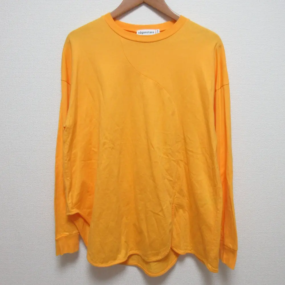 23AW nagonstans ナゴンスタンス CO天竺 ラウンドヘム ロンT 長袖 Tシャツ カットソー サイズM イエロー