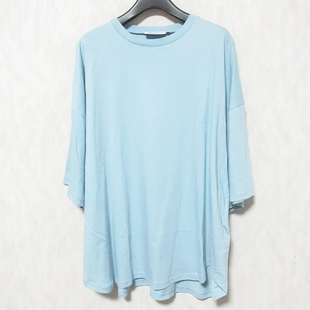 25SS nagonstans ナゴンスタンス ソフト天竺 カーブヘムTシャツ カットソー 470IA480-0481 M ソーダ