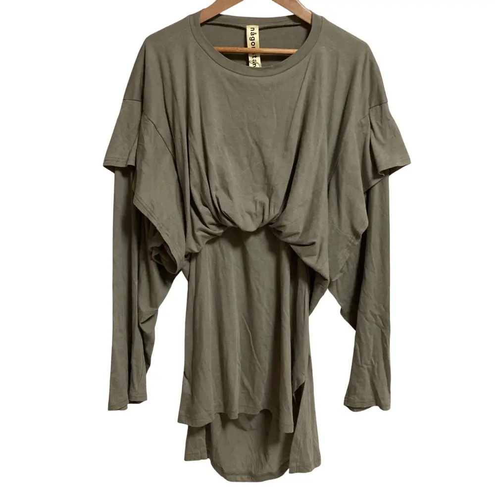 nagonstans ナゴンスタンス ロングスリーブ レイヤード カットソー チュニック Tシャツ サイズ38 カーキ
