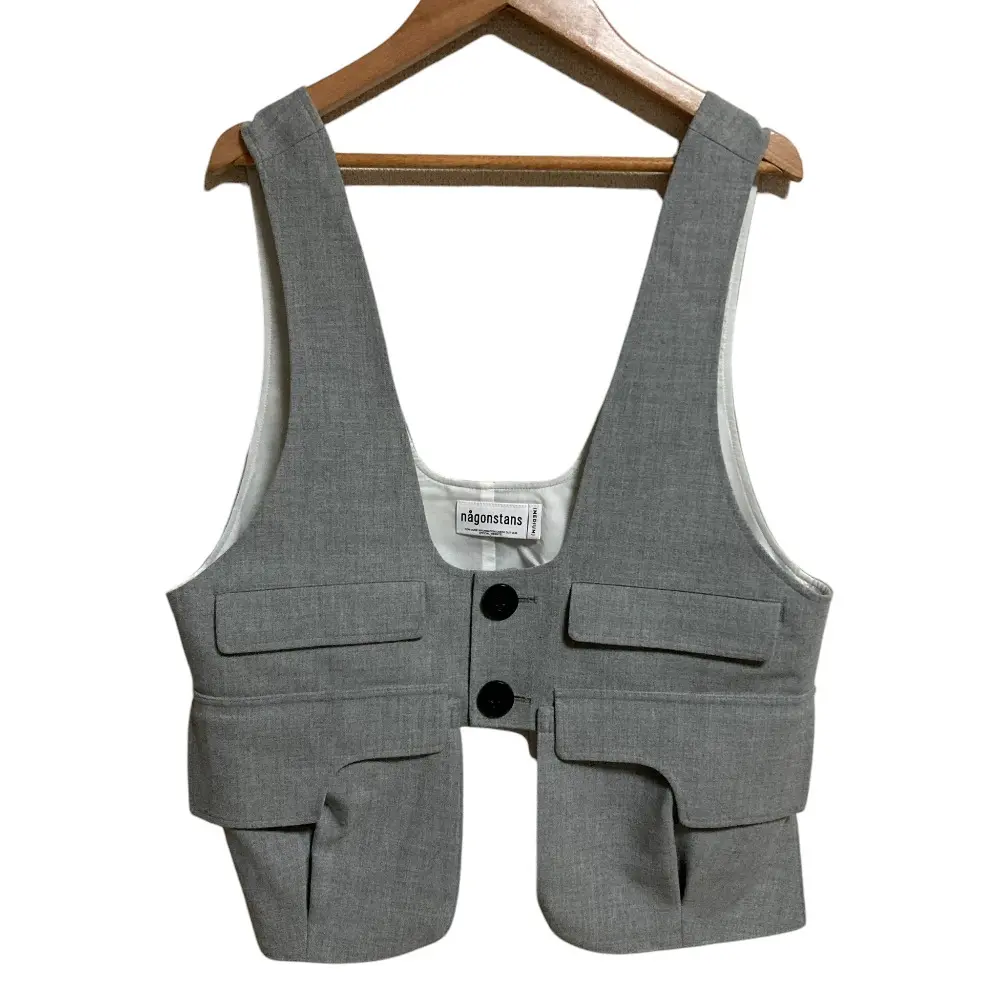 25SS nagonstans ナゴンスタンス ソフトウォームクロス Pocket vest ベスト 470IS830-0071 Mサイズ グレー