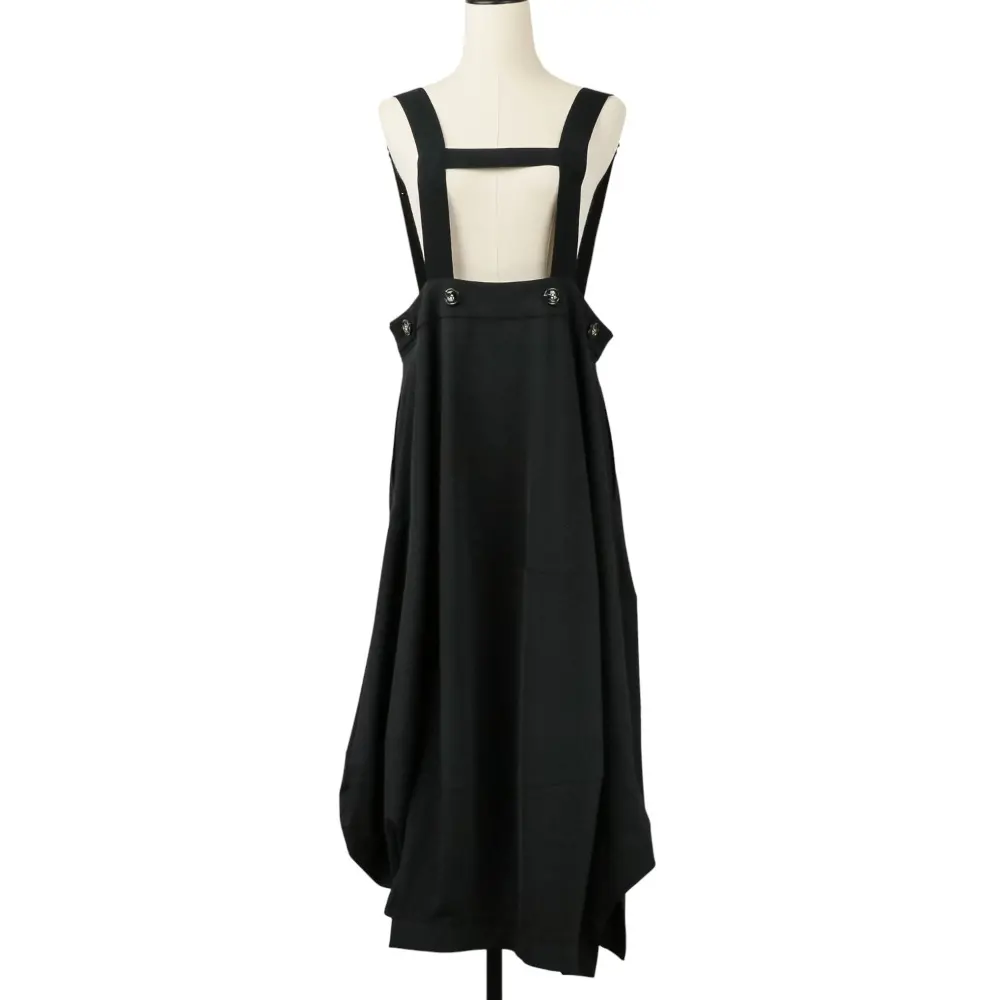 24SS nagonstans ナゴンスタンス Suspenders skirt サロペット スカート 470HS831-1740 サイズM ブラック