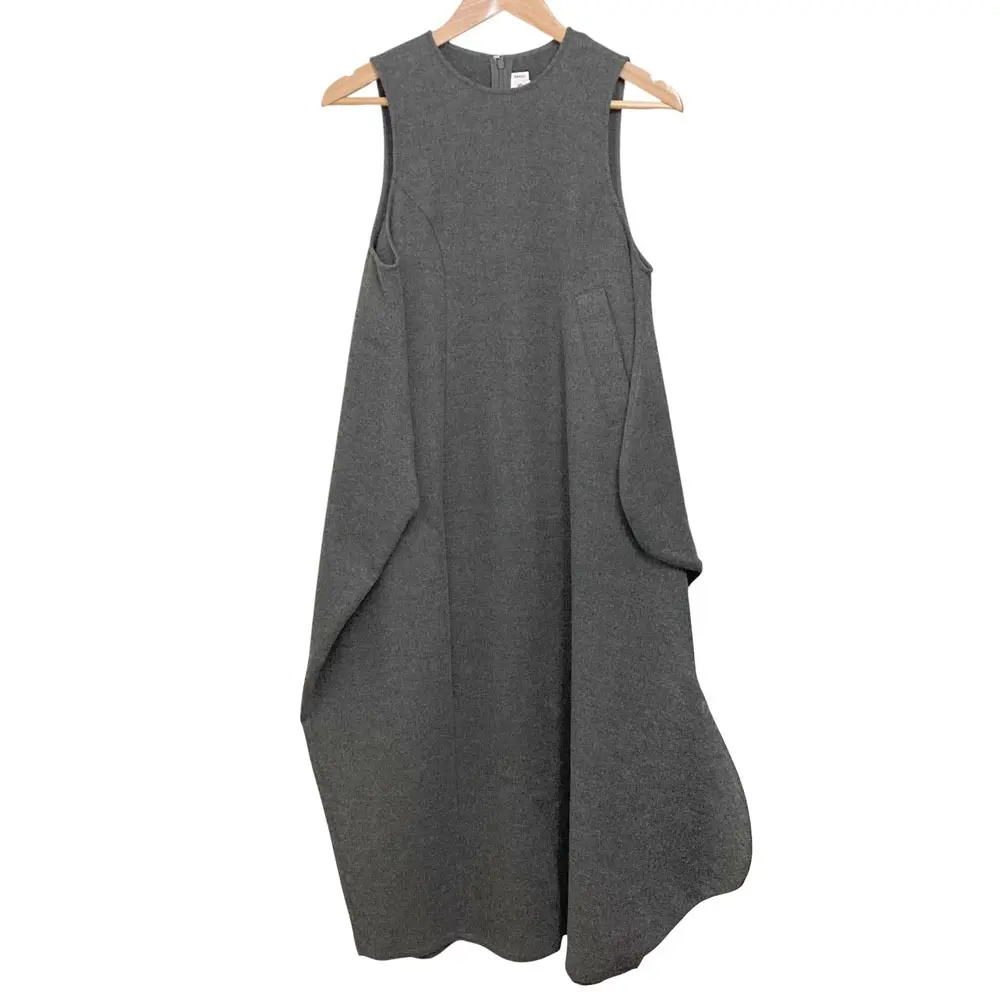 nagonstans ナゴンスタンス warm cocoon dress ノースリーブワンピース 470GA833-0980 サイズS グレー