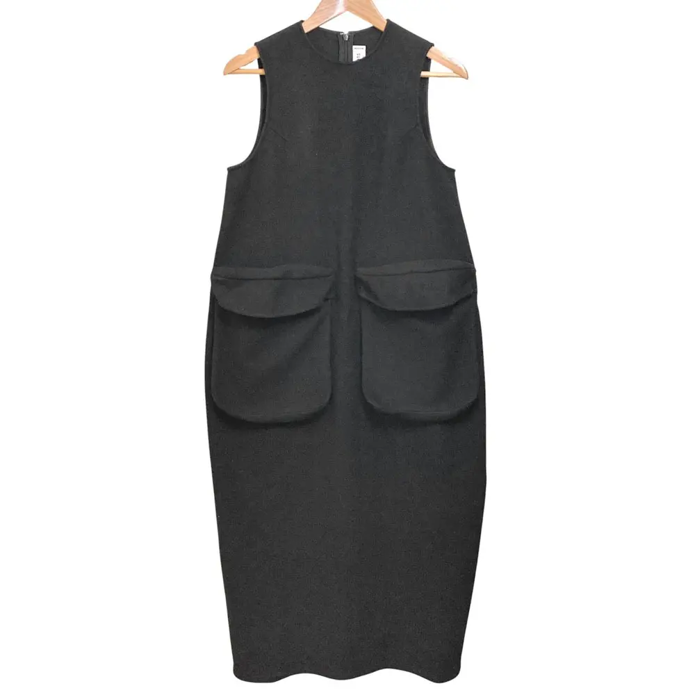 24AW nagonstans ナゴンスタンス tank top dress ノースリーブ ロングワンピース 470HA833-1020 サイズM ブラック