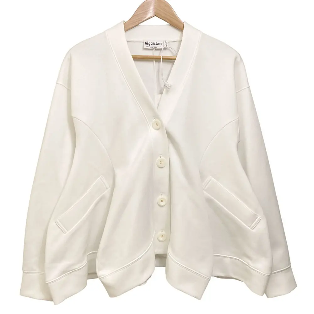 nagonstans ナゴンスタンス curve drape cardigan カーディガン 470HS880-0530 サイズM ホワイト