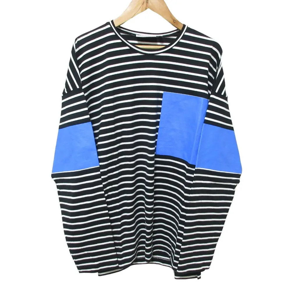 24AW nagonstans ナゴンスタンス Over Size Long Sleeves T-shirt 長袖 カットソー 470HA480-1300 M ブラック ブルー