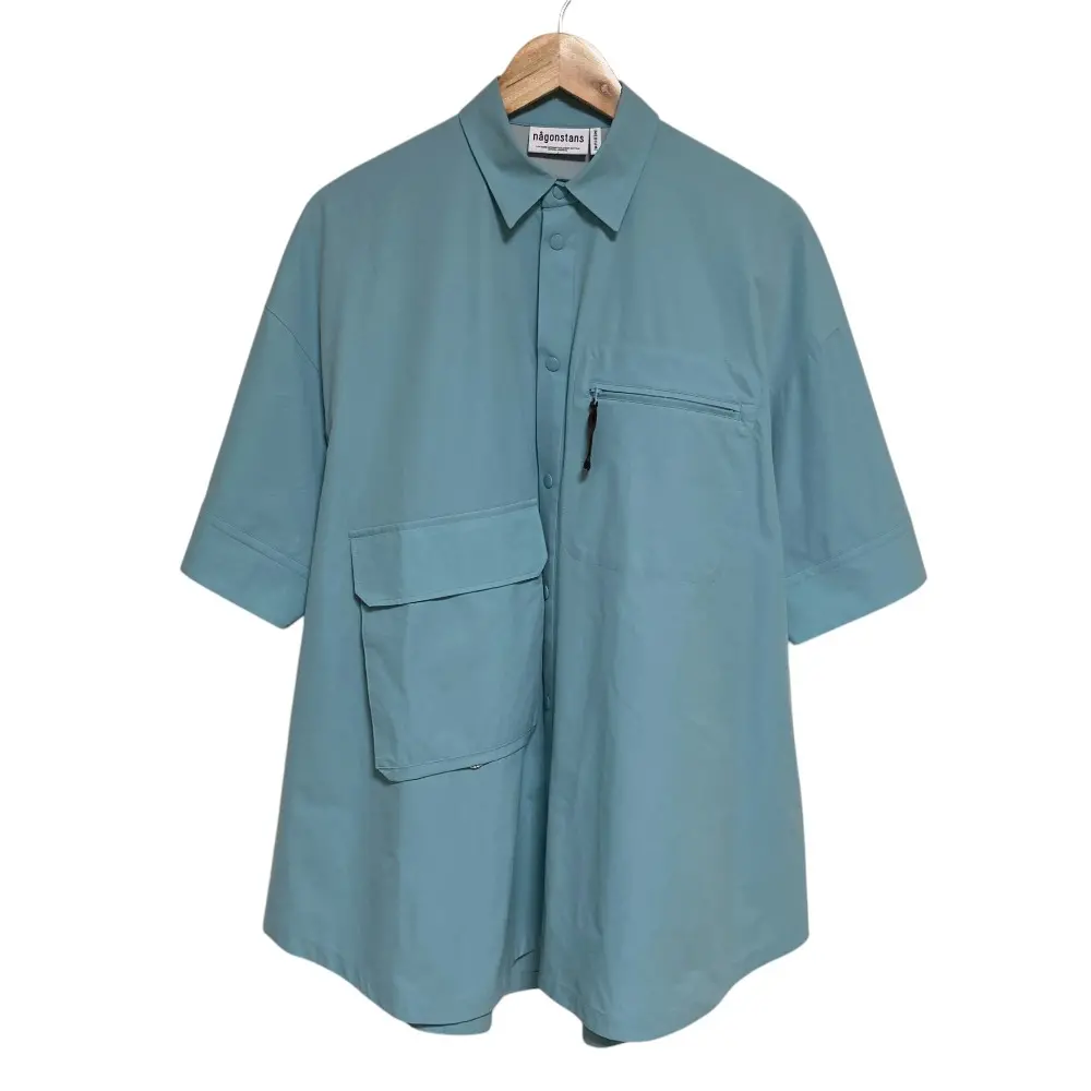 nagonstans ナゴンスタンス teck shirt ショートスリーブ ポケット テックシャツ M ライトブルー