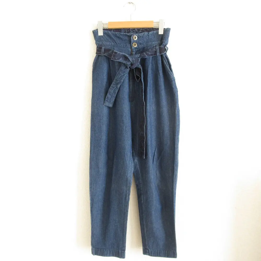 NE QUITTEZ PAS ヌキテパ ベルト付き ライトデニムパンツ ジーンズ S インディゴ