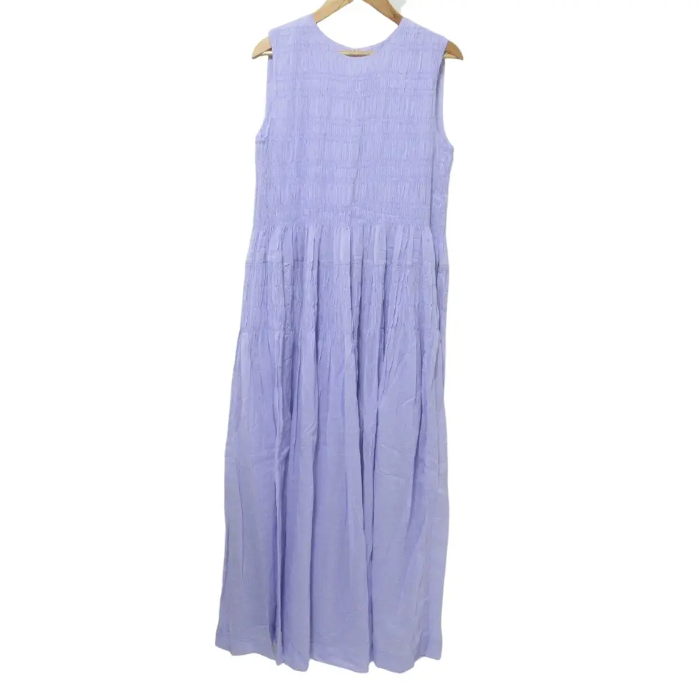 25SS NE QUITTEZ PAS! ヌキテパ Cotton Voile Shirring Sleeveless Dress ロングドレスワンピース 010541GT4 M パープル