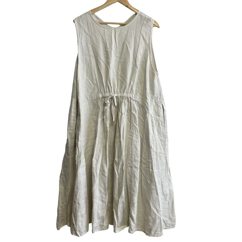 nest Robe ネストローブ 起毛リネンドロストノースリーブワンピース ロングドレス 01204-1575 F ホワイト