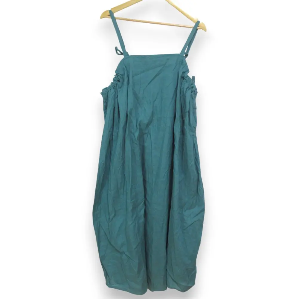 21SS nest Robe ネストローブ 菊池亜希子コラボ アップサイクルリノ リネンコットン スクエア キャミワンピース F グリーン系