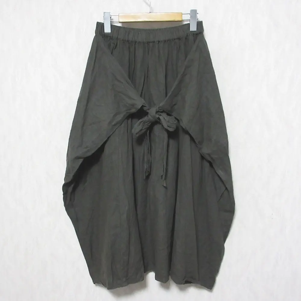 20SS nest Robe ネストローブ リネン100％ イージーラップスカート 01202-1454 F グレー