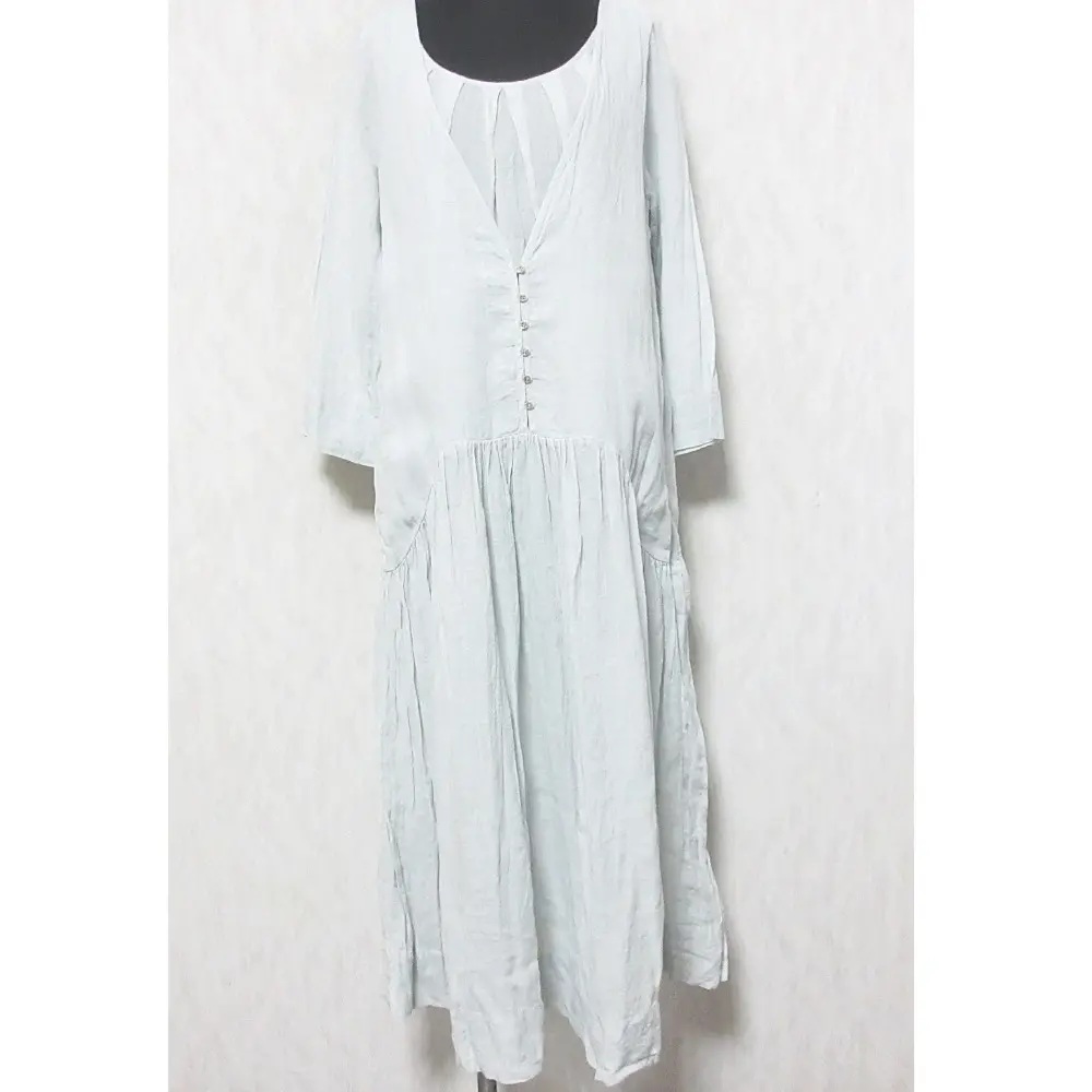 nest Robe ネストローブ リネンレイヤードギャザーワンピース 01132-1093 ライトブルー