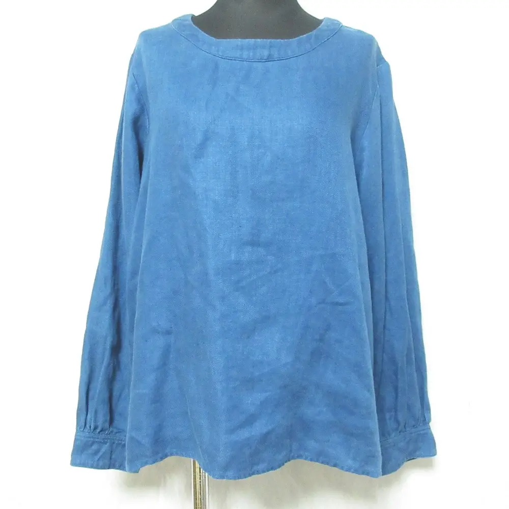 nest Robe ネストローブ リネン  プルオーバー カットソー ブラウス 01154-2200 ブルー