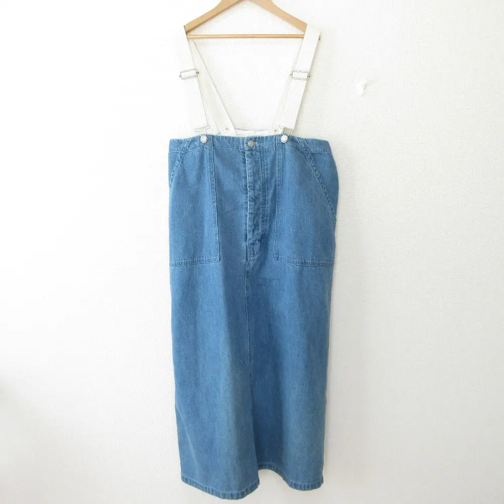 22SS nest Robe ネストローブ デニム デッキスカート ロング サロペット ジャンスカ ワンピース 01221-1169 F インディゴブルー