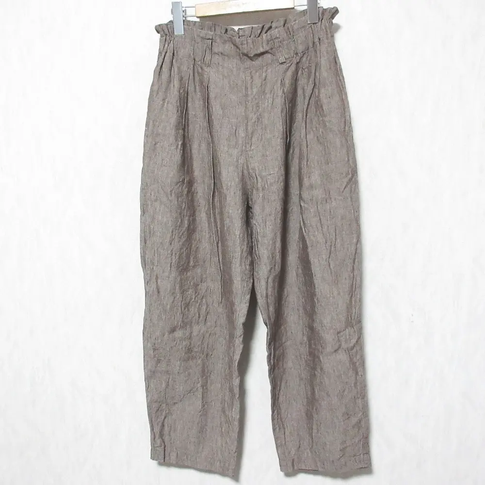 nest Robe ネストローブ リネンダンガリー2タックイージーパンツ 01203-1511 サイズF ブラウン