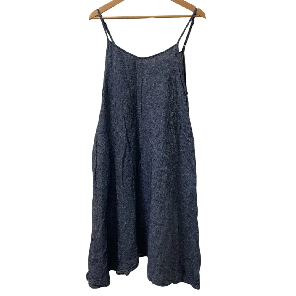 nest Robe ネストローブ 水撚り リネンデニム キャミ ロング ワンピース 01181-1015 インディゴ