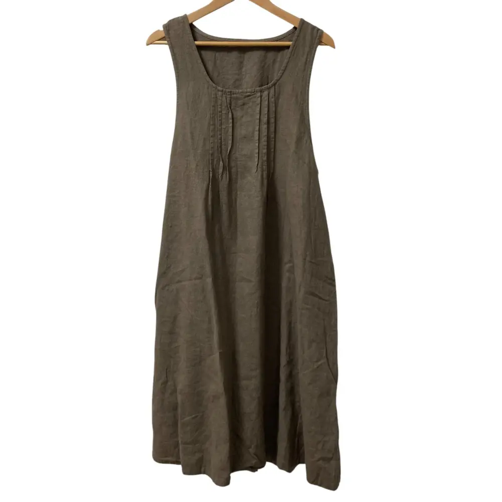 nest Robe ネストローブ ラミーリネン 起毛 タック ノースリーブ ロングワンピース 01184-1158 F ブラウン