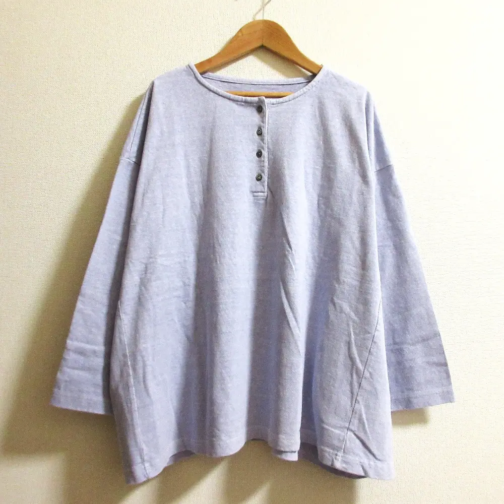 24SS nest Robe ネストローブ UpcycleLino ピグメント染めプルオーバー カットソー 01241-1486 ライトパープル
