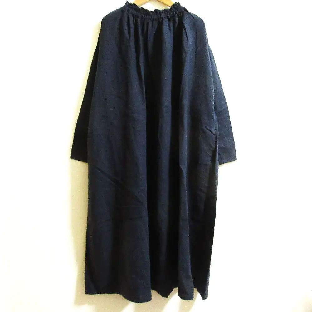 nest Robe ネストローブ リネンシャーリングネック ワンピース 01171-1101 ネイビー