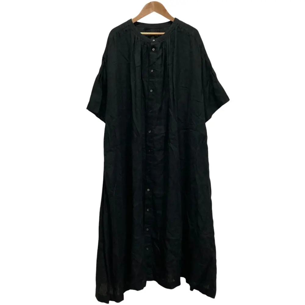 nest Robe ネストローブ リネンスモックワンピース F ブラック